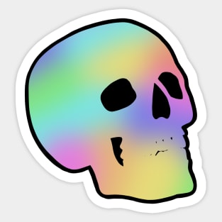 Tie Dye Pastel Holographic Skull Sticker